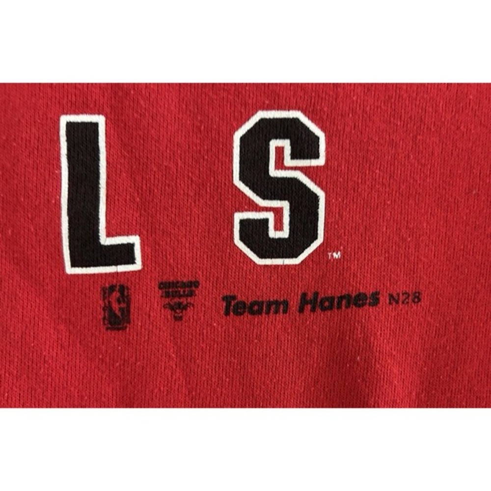 Vintage 90s Chicago Bulls Sweatshirt NBA Hanes USA Made Sz L‎ - Picture 2 of 6